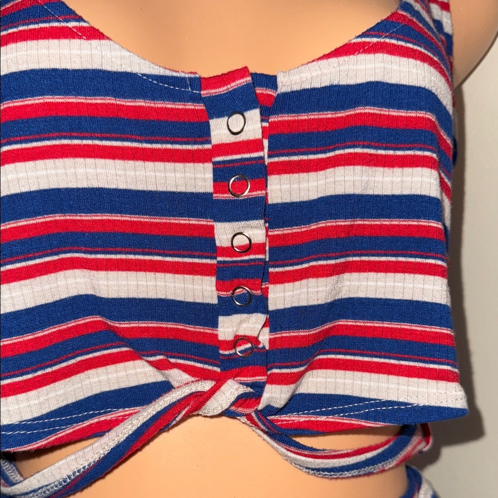 Vibrant Striped Knotted Tank Top - Picture 2 of 6